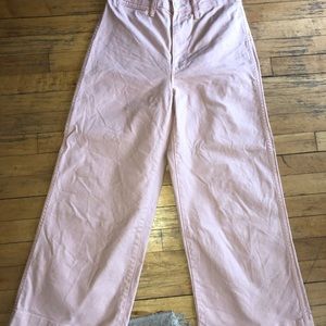 Madewell Emmett pale pink wide leg crop pant. Size 29T.
